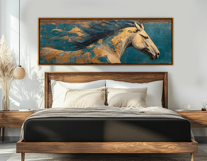 Galloping Horse Canvas Print – Abstract Horse Wall Art | Framed & Ready to Hang