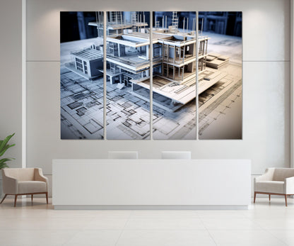 Architect Wall Decor, Architect Gift, Modern Architect Canvas Print, Architect Wall Art, Framed and Ready to Hang