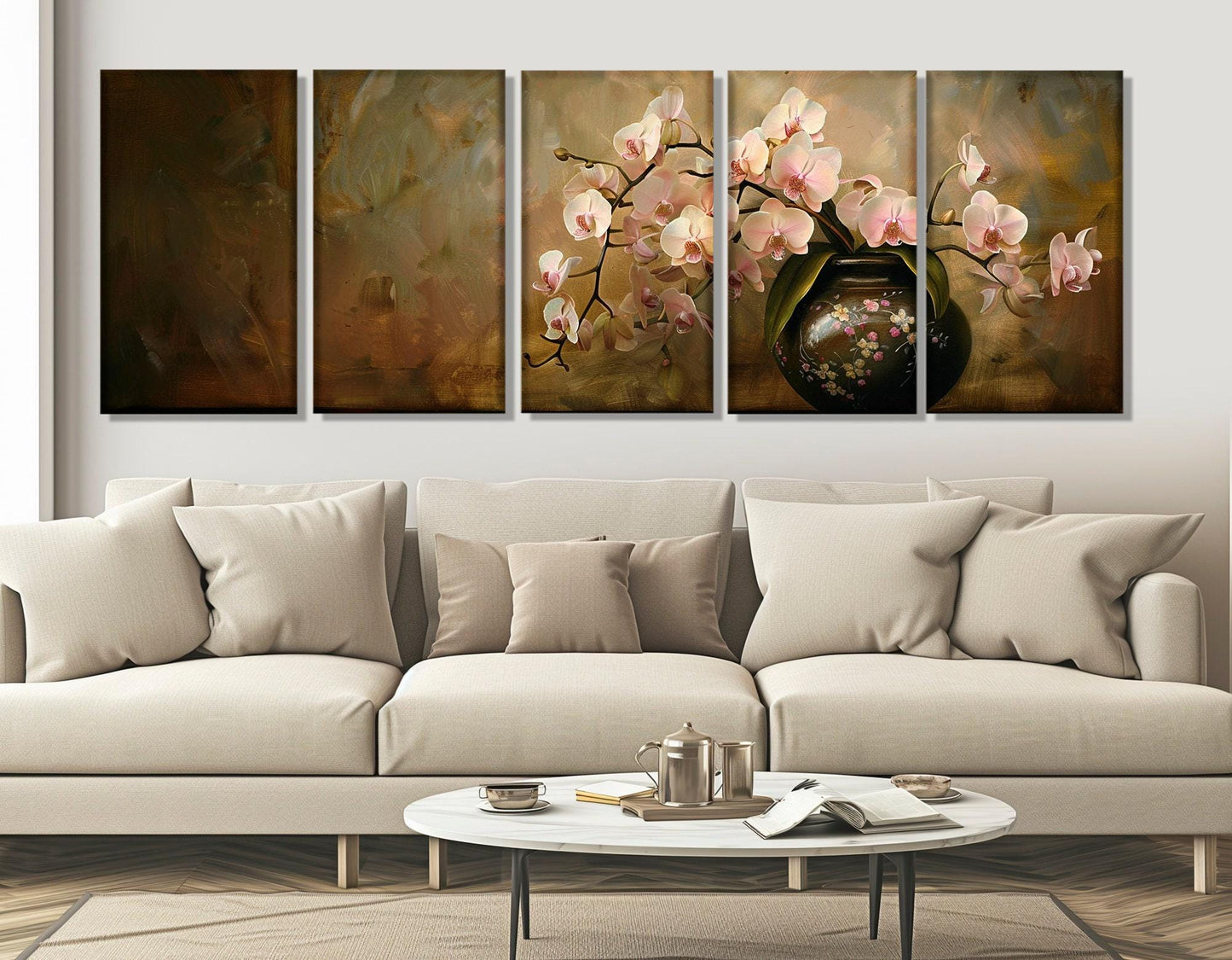 Abstract Orchids Canvas Print - Large Floral Wall Art | Ready to Hang Gallery Wrapped Canvas