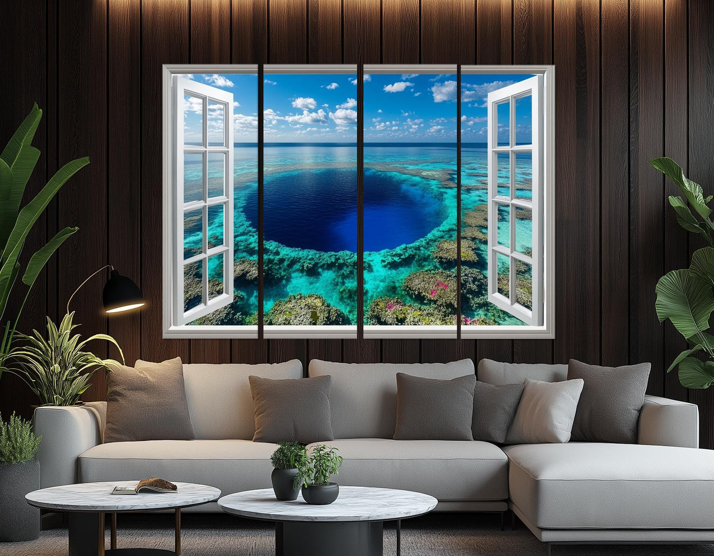 Belize Wall Art – Great Blue Hole Canvas Print | Framed, Ready to Hang
