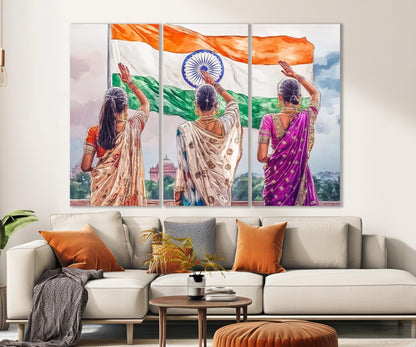 India Flag Canvas Print - Abstract India Painting | Framed Ready To Hang Wall Art