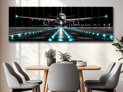 Wooden Wall Art – Scenic Airplane Wall Decor | Plane Panoramic Print on Wood