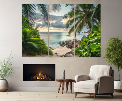 Tropical Canvas Print, Palm Trees Print, Tropical Wall Decor, Palms Painting, Tropical Wall Art, Green Wall Decor, Framed and Ready to Hang