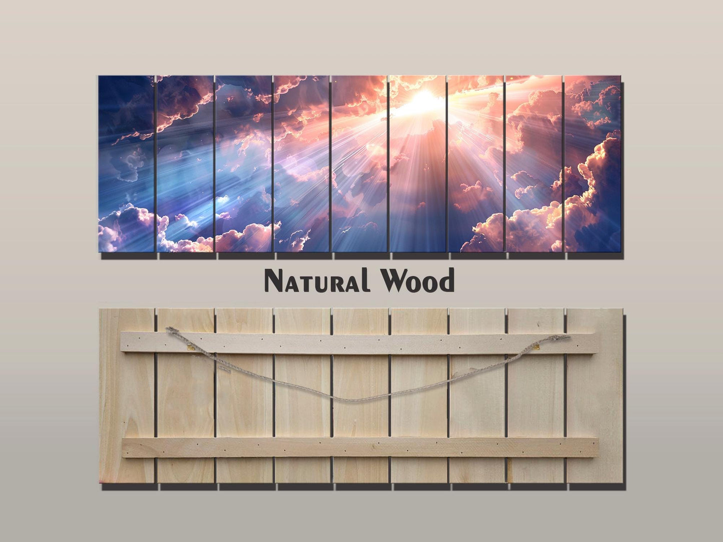 Religious Wood Wall Art | Peaceful Angel Print on Wood | Rustic Farmhouse Decor