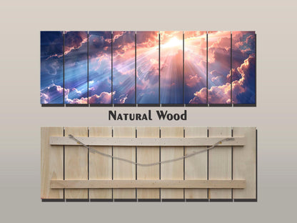 Religious Wood Wall Art | Peaceful Angel Print on Wood | Rustic Farmhouse Decor