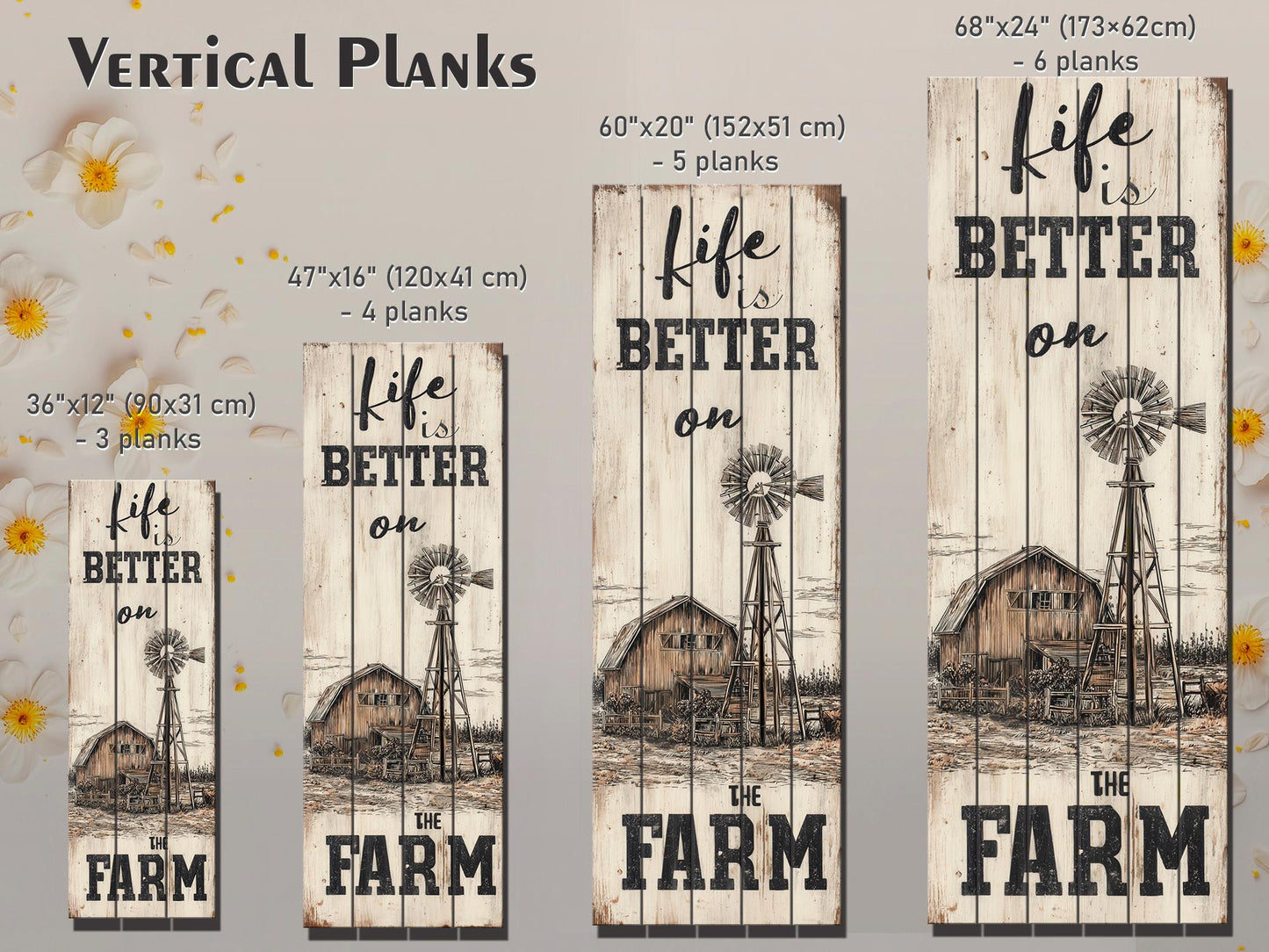 Rustic Wood Wall Art – Life On The Farm Sign | Cozy Country Wall Decor