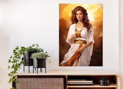 Hera Canvas Print – Greek Wall Art | Goddess of Marriage Framed Painting