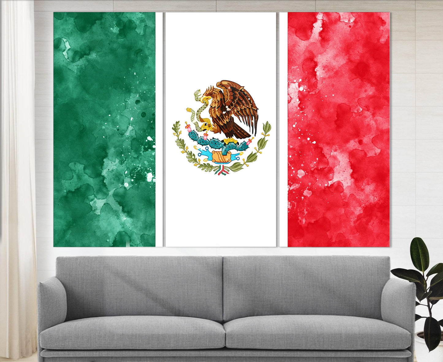 Mexico Flag Canvas Print - Framed Ready to Hang | Vibrant Mexican Wall Art