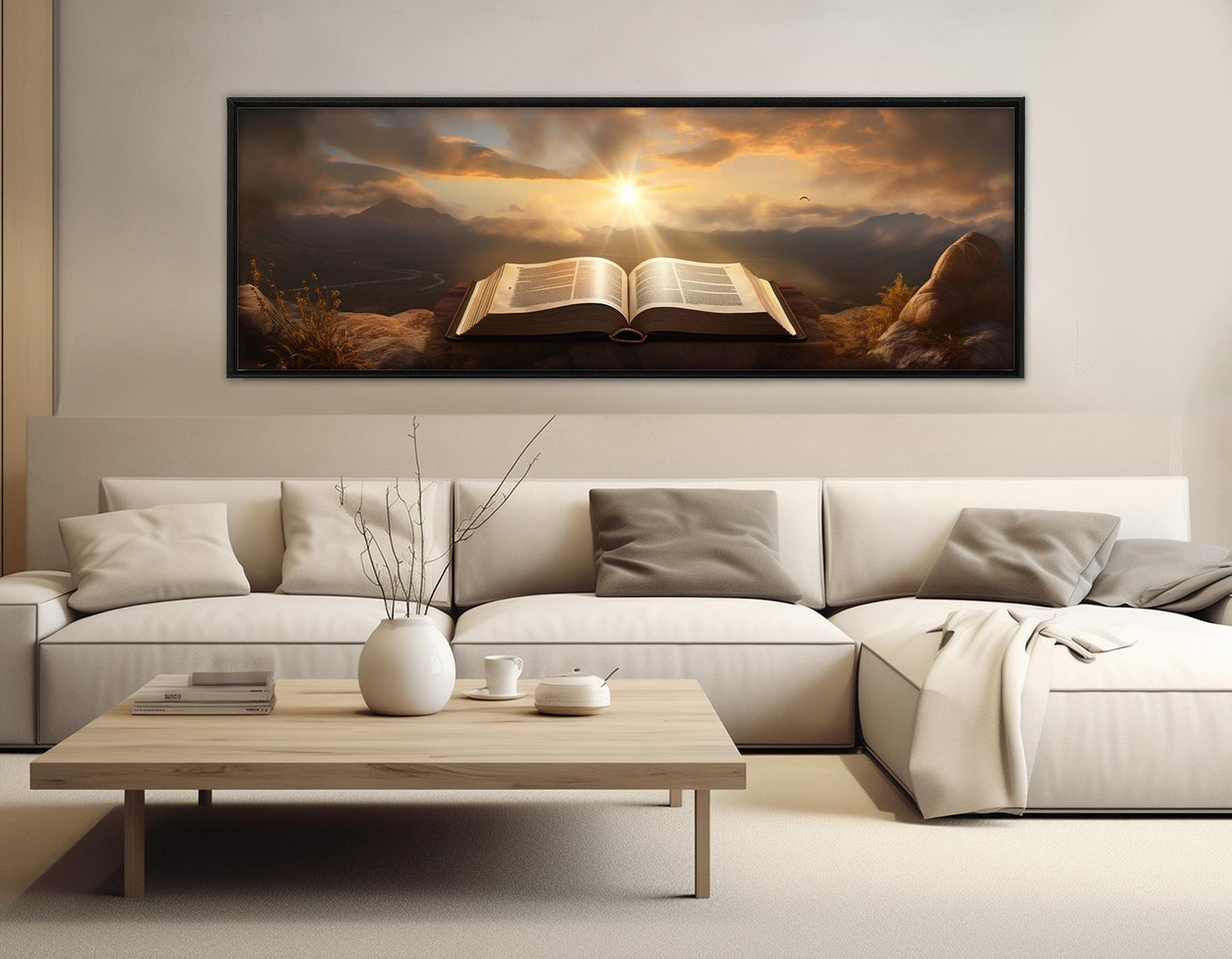 Holy Bible Canvas Print – Framed Bible Art | Ready to Hang Religious Wall Decor