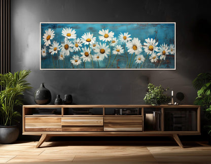 Daisy Canvas Print – White Daisy Painting Floral Wall Art | Ready to Hang
