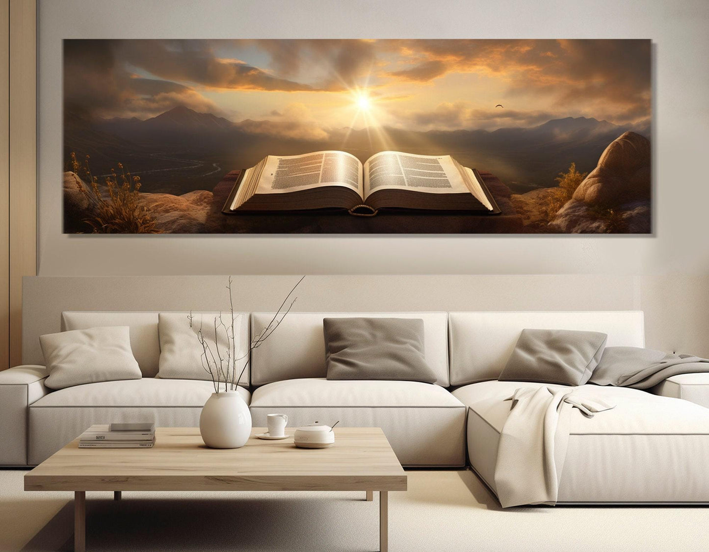 Holy Bible Canvas Print – Framed Bible Art | Ready to Hang Religious Wall Decor