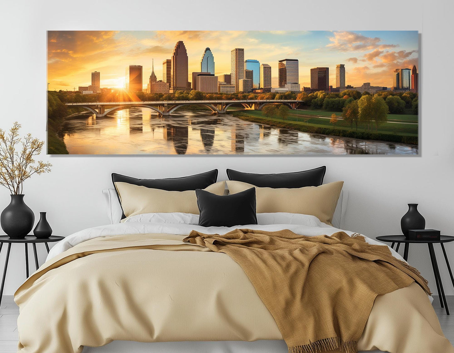 Columbus Canvas Print – Large Abstract City Artwork | Gallery Wrapped Cotton Canvas