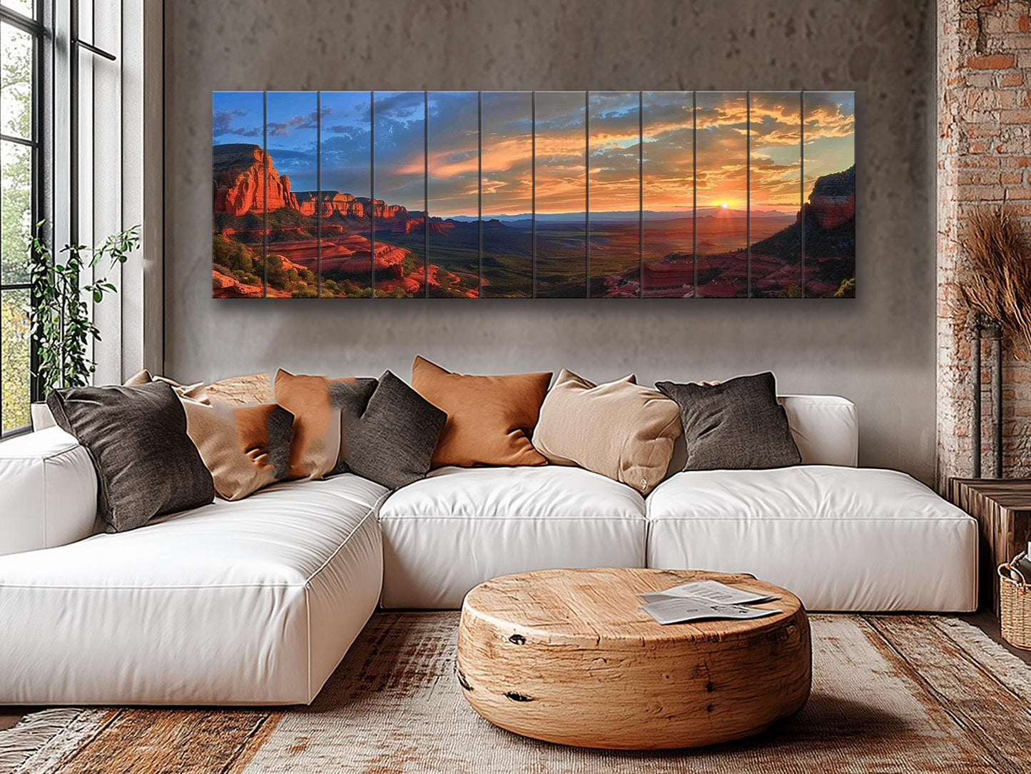Red Rocks Wood Print – Arizona Wall Art | Rustic Desert Landscape Decor on Natural Wood