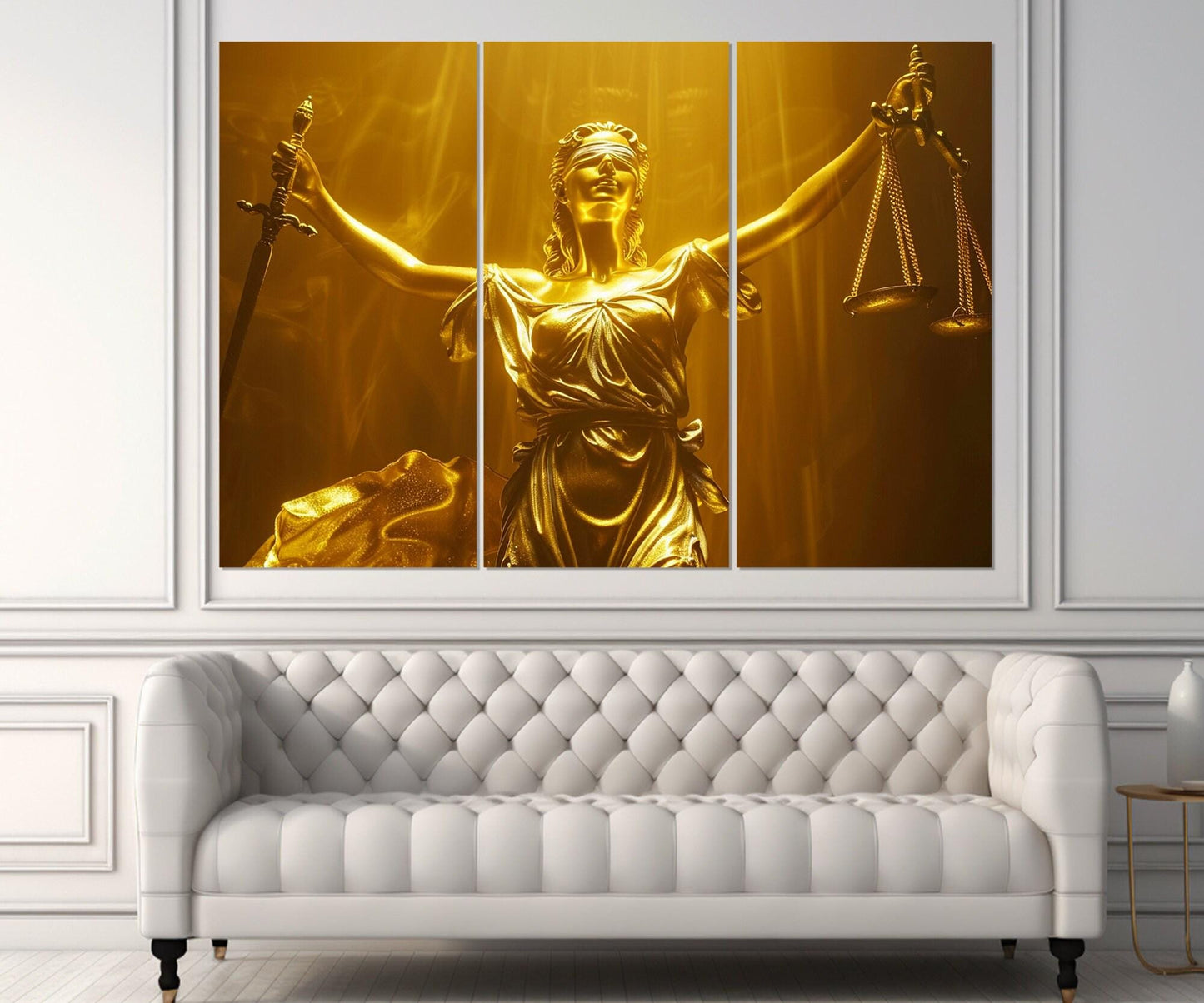 Lady Justice Canvas Print, Justice Wall Art, Lawyer Gift, Attorney Gift, Lawyer Office Wall Decor, Judge Gift, Framed and Ready to Hang