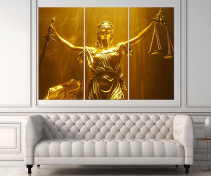 Lady Justice Canvas Print, Justice Wall Art, Lawyer Gift, Attorney Gift, Lawyer Office Wall Decor, Judge Gift, Framed and Ready to Hang