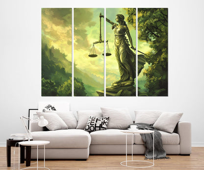 Lady Justice Canvas Print - Abstract Justice Painting | Lawyer Office Decor, Framed Wall Art