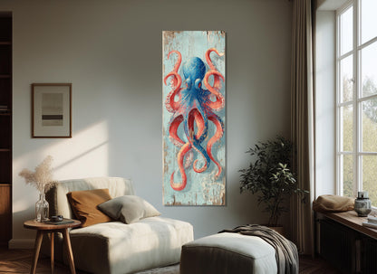 Octopus Canvas Print – Colorful Nautical Wall Art | Gallery Wrapped Cotton Canvas