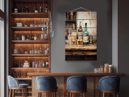 Rustic Bar Print on Natural Wood – Bar Wall Art