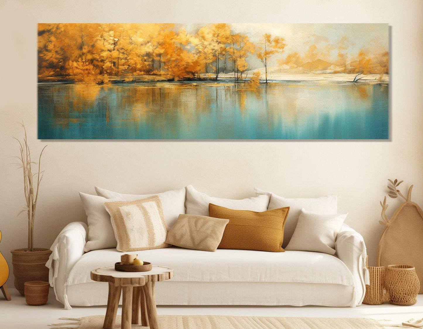 Golden Autumn Canvas Print – Framed Wall Art With Warm Fall Colors, Ready to Hang