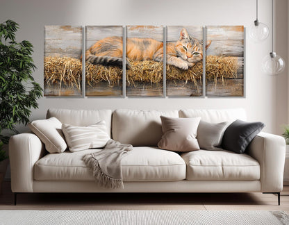 Farm Cat Canvas Print - Red Cat Wall Art | Rustic Cabin Decor | Ready to Hang