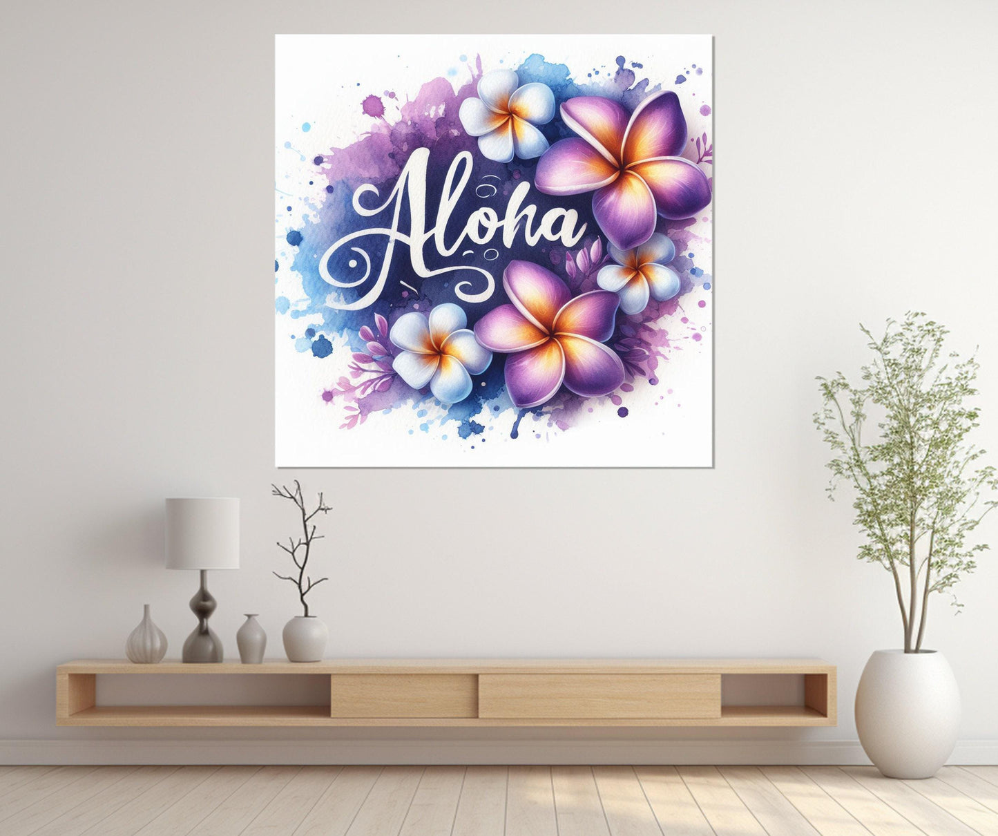 Hawaii Sign Canvas Print, Aloha Wall Art, Framed and Ready to Hang