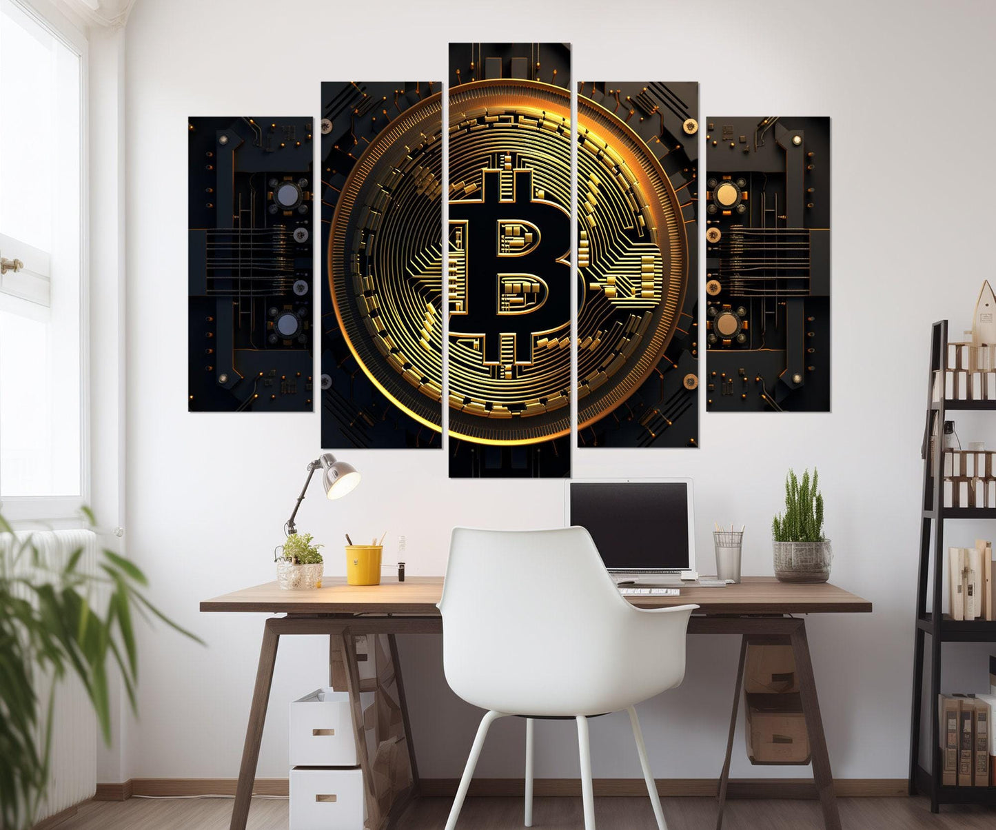 Bitcoin Canvas Print - Large Crypto Wall Art | Framed Cotton Canvas, Investor Gift