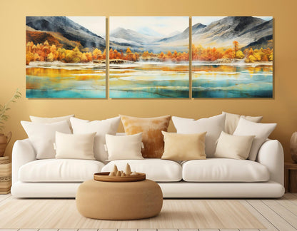 Five Color Ponds Canvas – Huanglong Valley Print on Cotton | Ready to Hang Art