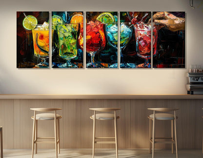 Cocktails Canvas Print – Framed Canvas Art | Modern Bar Painting & Ready to Hang