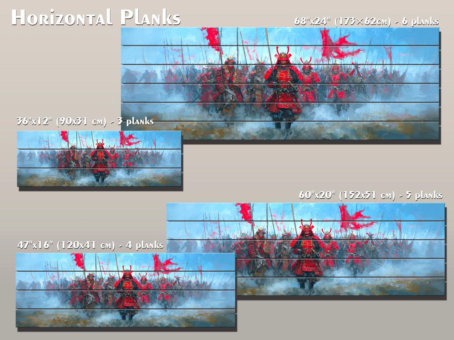 Takeda Shingen Samurai Battle Wood Print