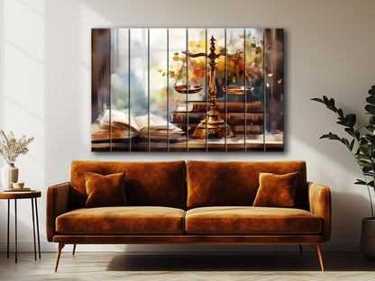 Wooden Wall Art – Rustic Valletta Skyline Wood Plank Painting | Natural Wood Artwork