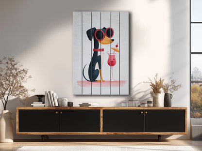 Dog Wood Wall Art – Minimalist Wooden Animal Print | Rustic Farmhouse Decor