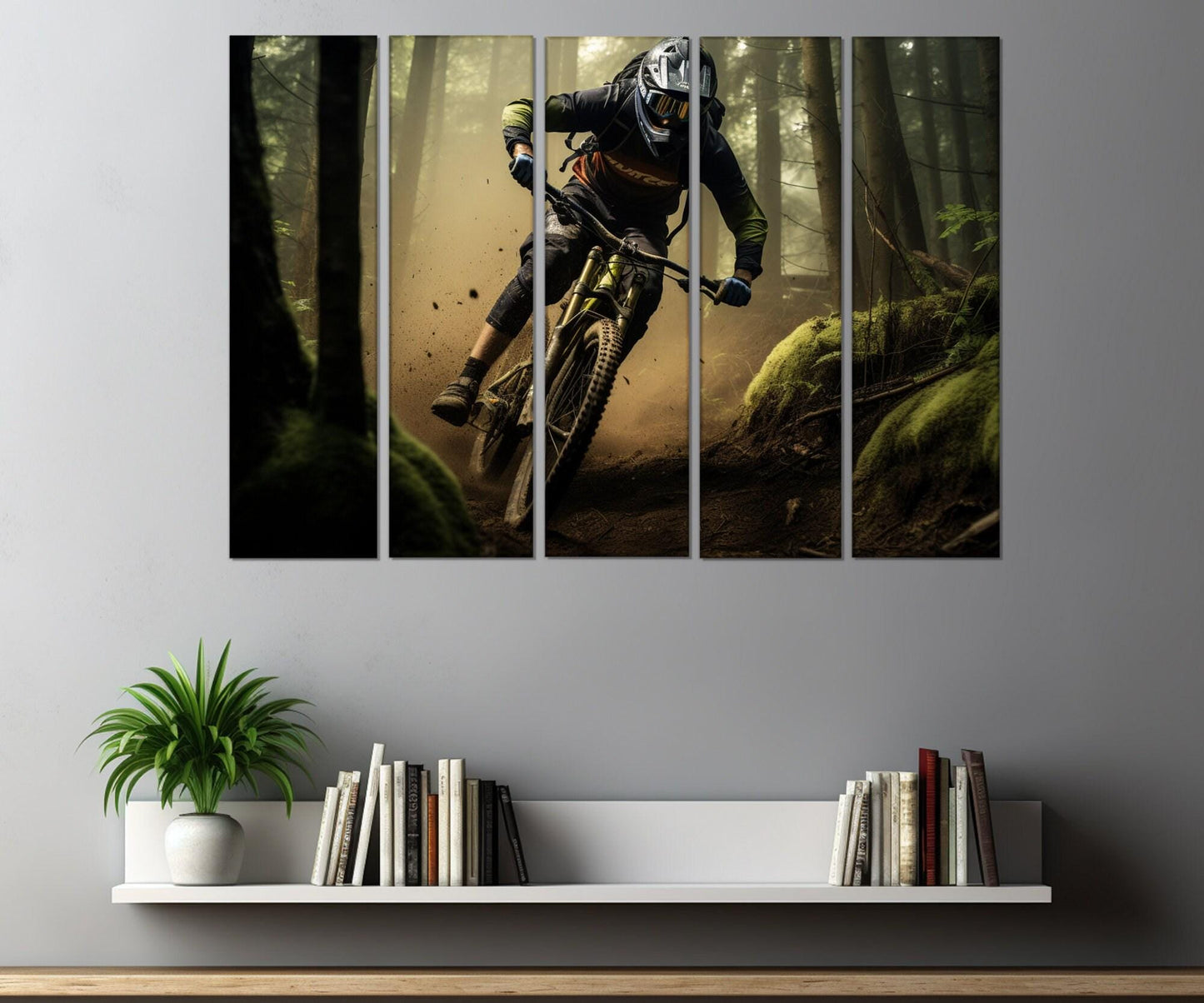 Mountain Bike Canvas Print - Downhill Bike Poster | Velo Sport Wall Art Framed