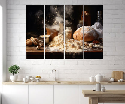Bakery Wall Decor – Bread Canvas Print | Framed Kitchen Baking Art Gift