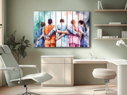 Doctors Wall Art – Modern Hospital Wall Decor on UV Printed Wood Planks