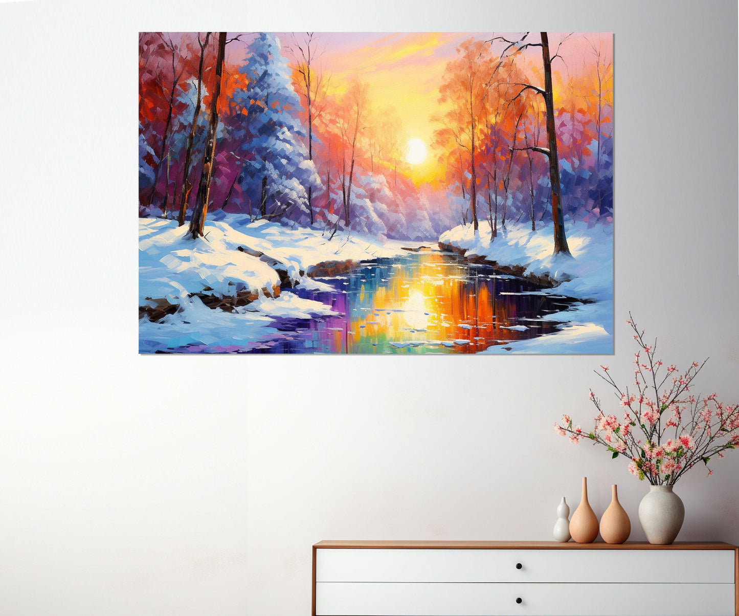 Winter Forest Canvas Print – Sunny Winter Wall Art | Framed Landscape Poster