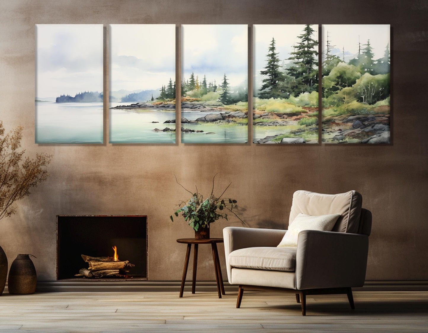 Isle Royale Canvas Print – Misty Forest Painting | Framed & Ready to Hang Wall Art