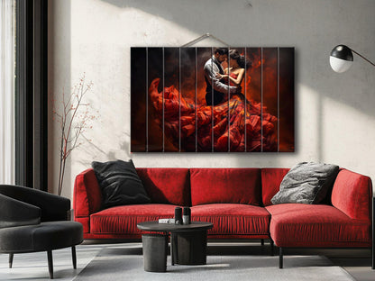 Wood Wall Art – Flamenco Dance Print | Vintage Dance Art on Natural Wood