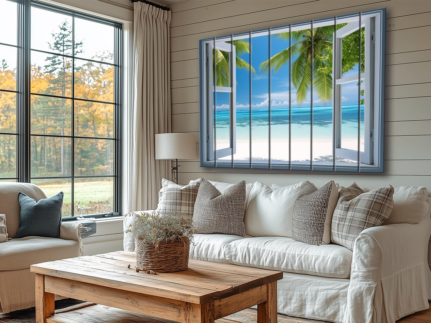 Wood Wall Art – Maldives Beach Print on Wood | Tropical Wooden Wall Decor