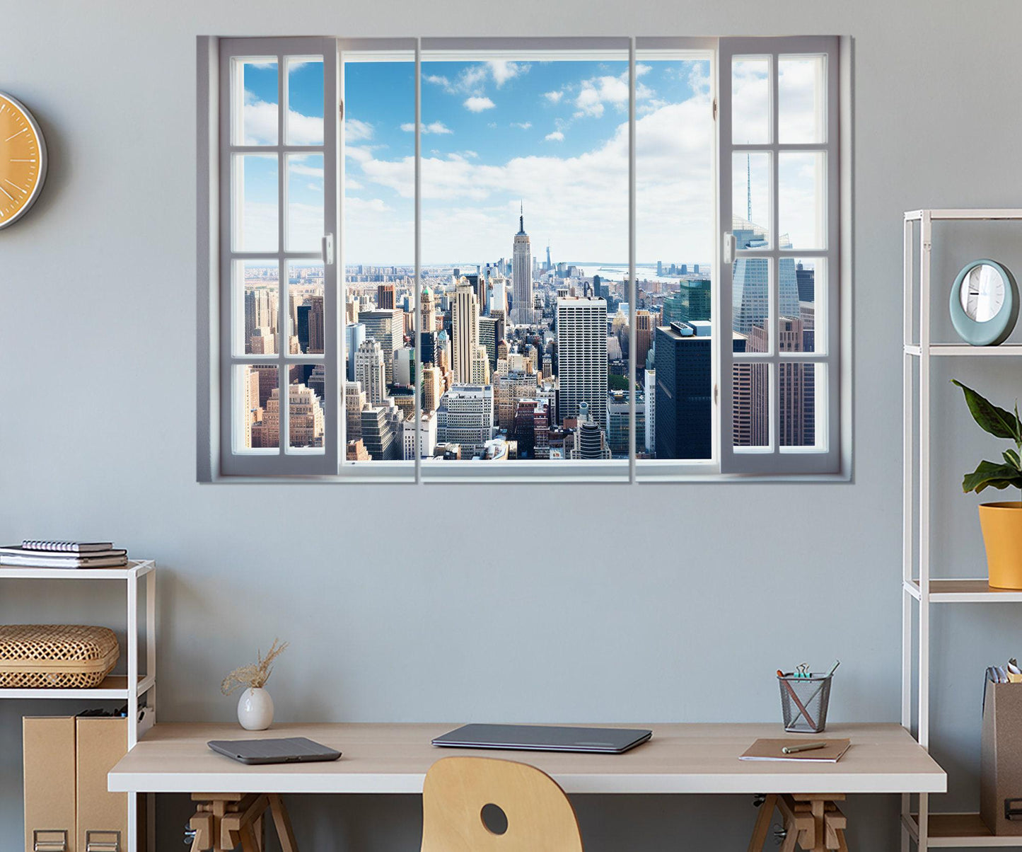 New York City Canvas Print – Window Wall Art | Framed Gallery Wrapped Cotton Canvas