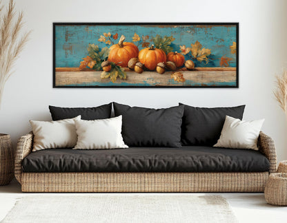 Pumpkins Canvas Print - Cozy Autumn Wall Art | Framed Ready to Hang