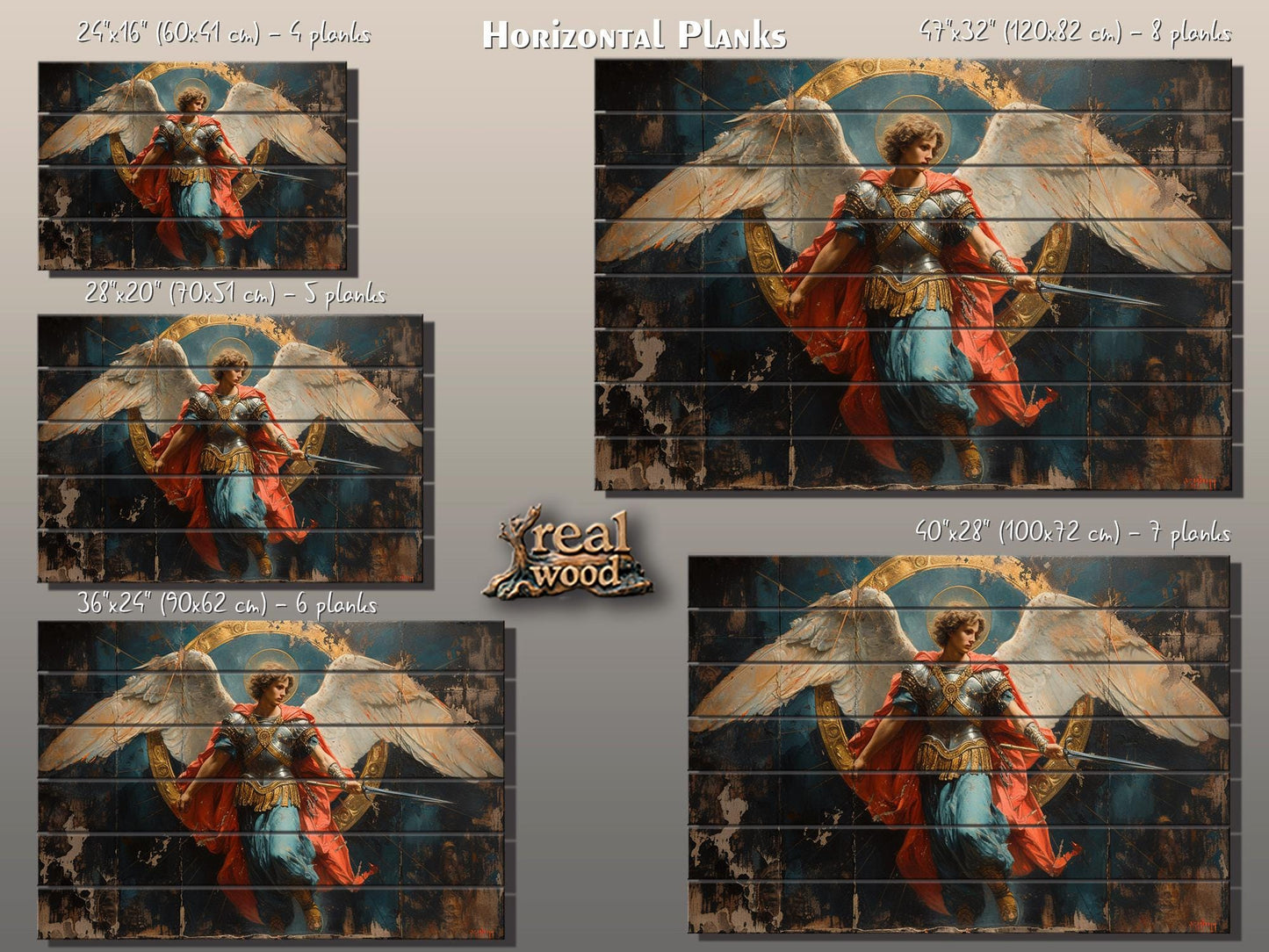Saint Michael Wood Art - Rustic Wood Wall Decor | Catholic Home Decor, Ready to Hang