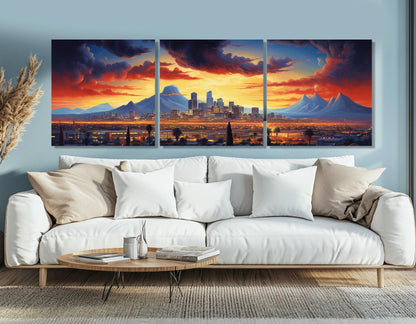 Phoenix Sunset Canvas Print - Gallery Wrapped Art | Abstract Cityscape Wall Decor