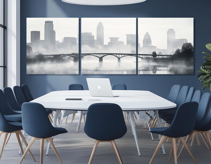 Columbus Canvas Print – Large Gallery Wrapped Cotton Canvas | Abstract City Artwork