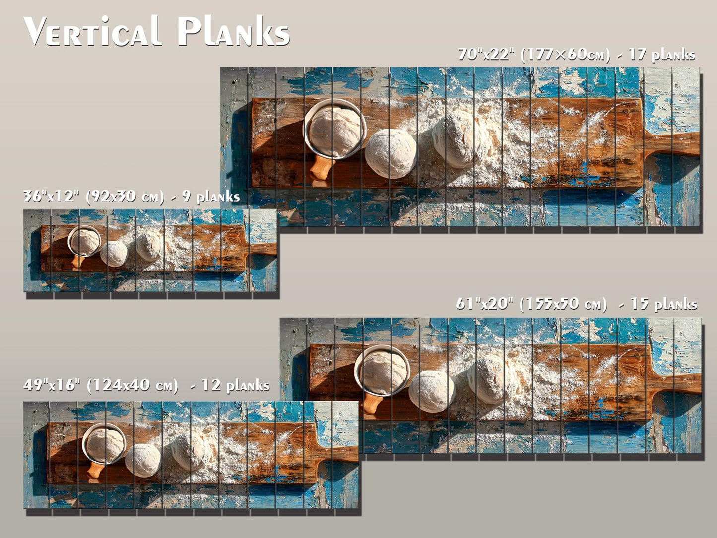 Rustic Kitchen Wall Art – Farmhouse Wood Plank Baker Print with Natural Texture
