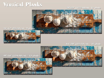 Rustic Kitchen Wall Art – Farmhouse Wood Plank Baker Print with Natural Texture