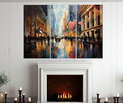 Wall Street Canvas Print - New York Wall Art | Framed Cotton Canvas Ready to Hang