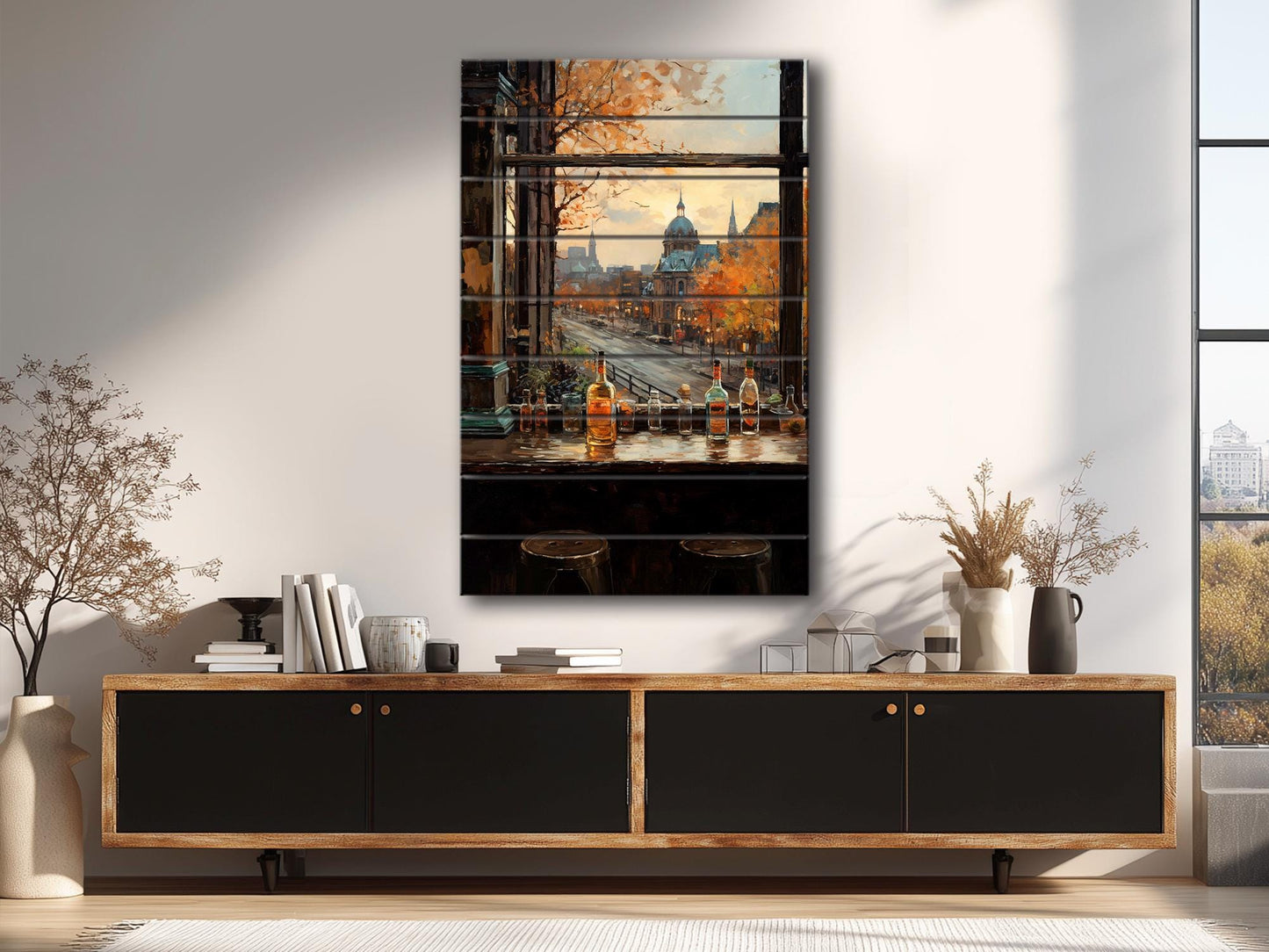 Rustic Bar Print on Natural Wood – Bar Wall Art