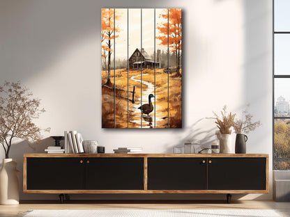 Rustic Farm Wall Art – Natural Wood Print | Farmhouse Rustic Decor