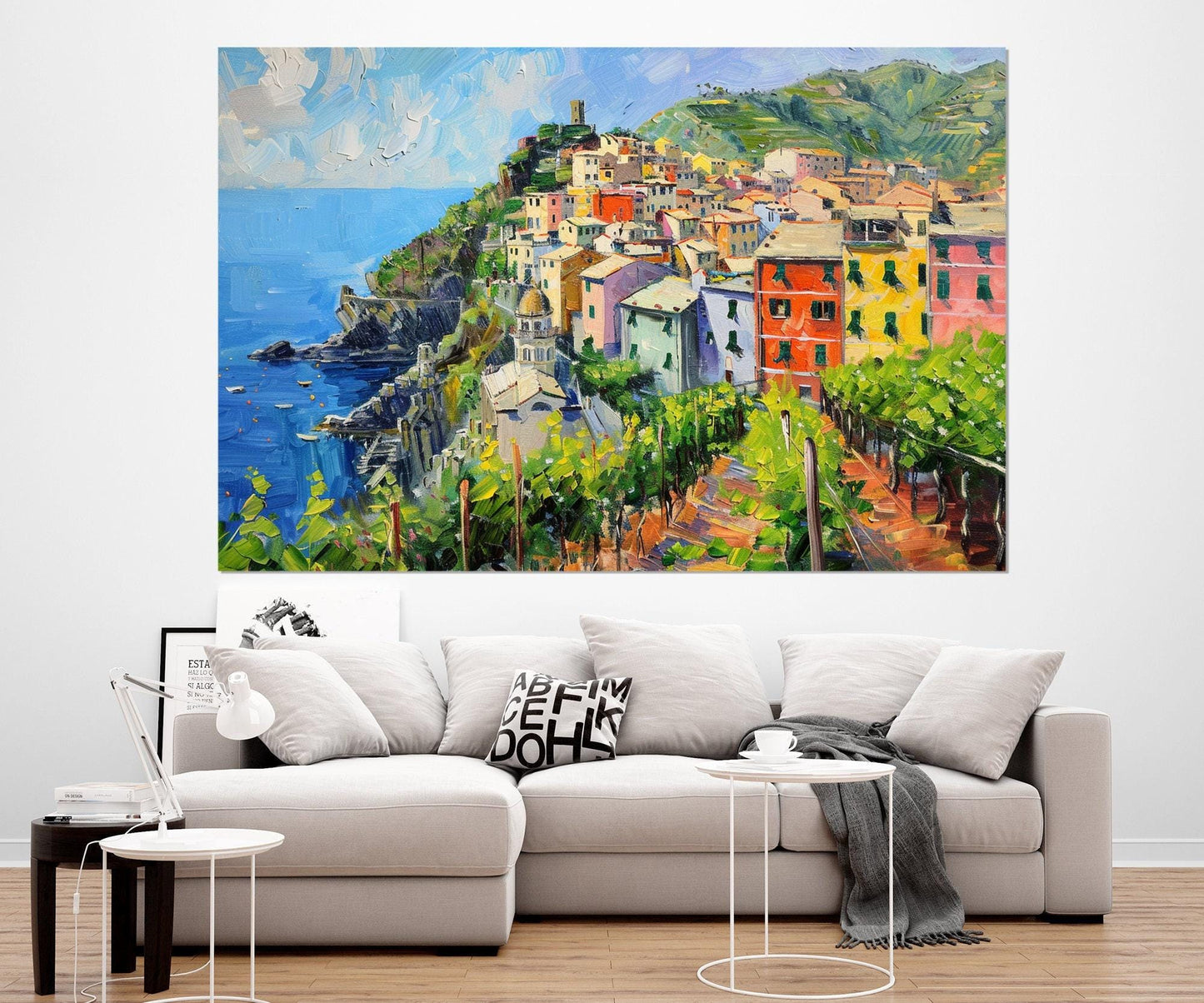 Cinque Terre Canvas Print - Framed Cotton Art | Corniglia Poster, Gallery Wrapped