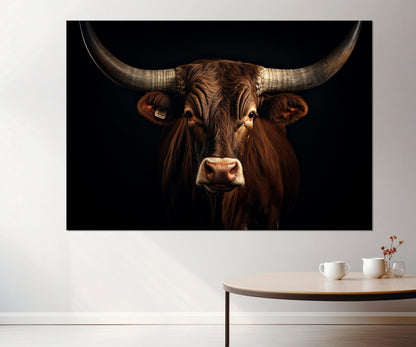 Texas Longhorn Painting - Framed Canvas Print | Modern Farmhouse Wall Art